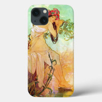 Alphonse Mucha Girl am Teich