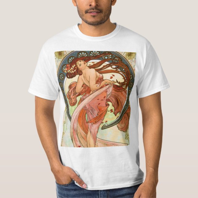 Alphonse Mucha - Giro Nouveau Art - Tanz T-Shirt (Vorderseite)