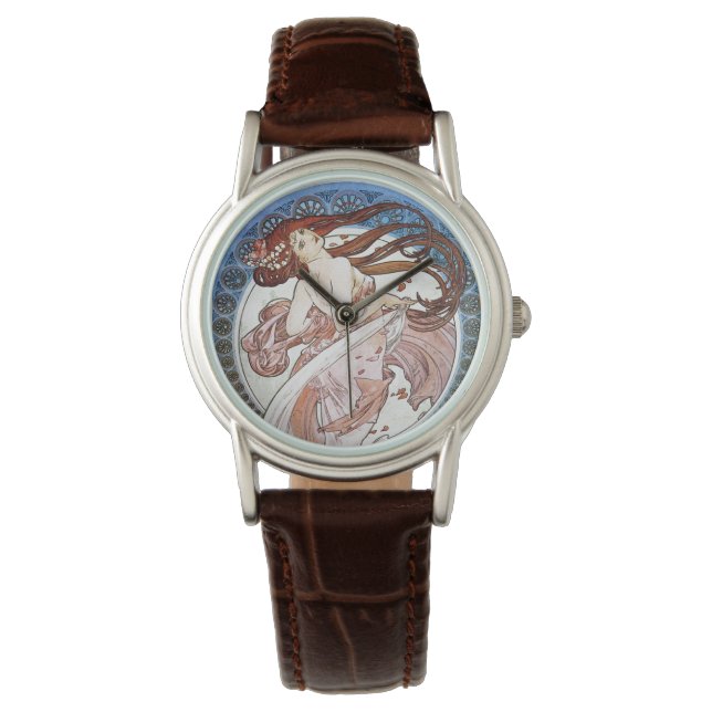 Alphonse Mucha Goddess Armbanduhr (Vorderseite)
