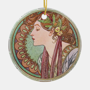 Alphonse Mucha Goddess Art Keramikornament
