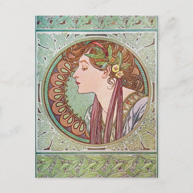 Alphonse Mucha Goddess Art Postkarte (Vorderseite)