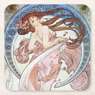 Alphonse Mucha Goddess Rechteckiger Pappuntersetzer
