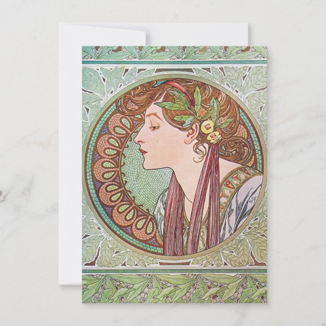 Alphonse Mucha Göttinnen Kunst Einladung (Vorderseite)
