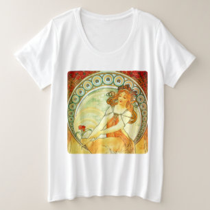 Alphonse Mucha Große Größe T-Shirt