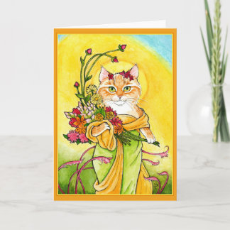 Alphonse Mucha Grußkarte für niedliche Katze Karte