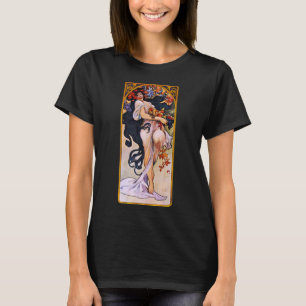 Alphonse Mucha Herbstsaison, Vintager Jugendstil T-Shirt
