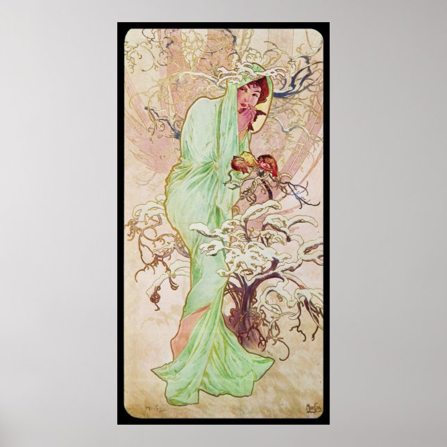 Alphonse Mucha Hiver Winter Poster (Vorne)