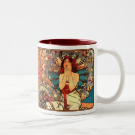 Alphonse Mucha Hübsche Lady Coffee Tasse