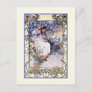 Alphonse Mucha Illustration: Die Seligpreisungen Postkarte