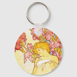 Alphonse Mucha Iris Schlüsselanhänger