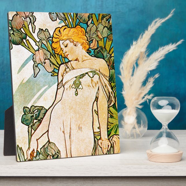 Alphonse Mucha - Iris WB Fotoplatte (Seite)