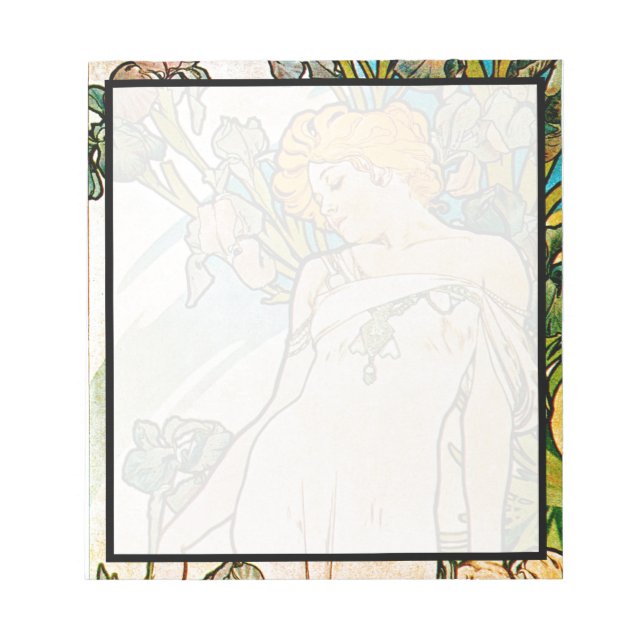 Alphonse Mucha - Iris WB Notizblock (Vorderseite)