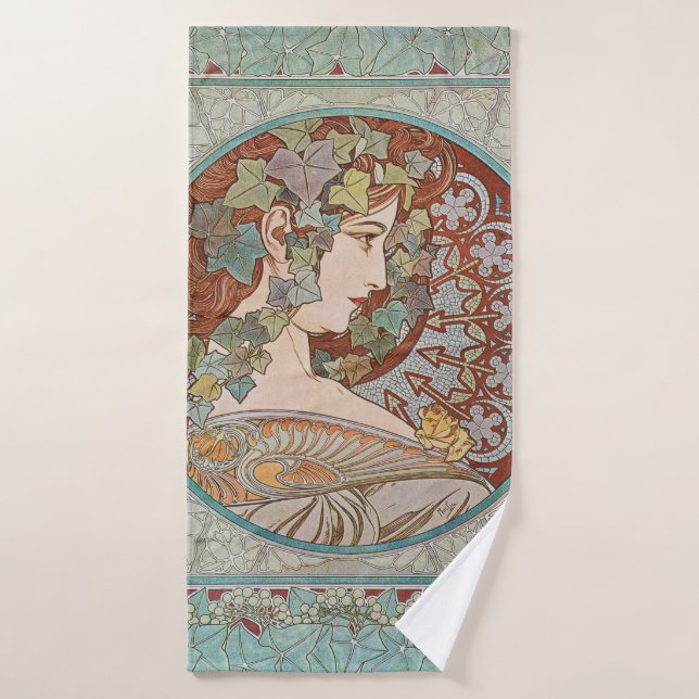 Alphonse Mucha - Ivy Badehandtuch (Badehandtuch)