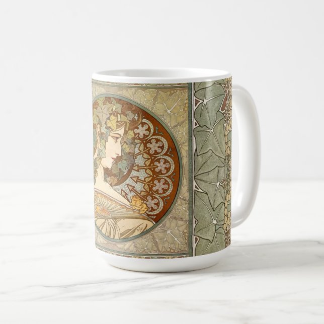 Alphonse Mucha Ivy Gallery Tasse (VorderseiteRechts)