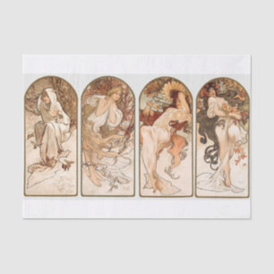 Alphonse Mucha Jahreszeiten - 1897 Seidenpapier