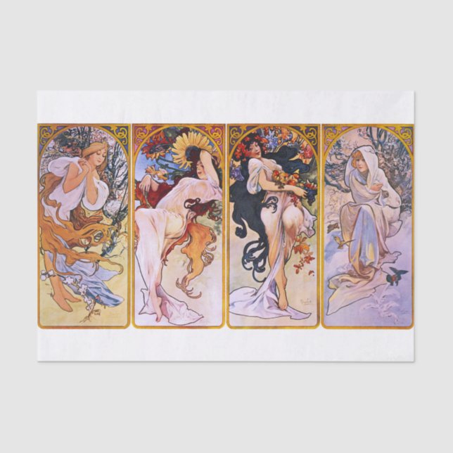 Alphonse Mucha | Jahreszeiten - 1897 Seidenpapier (Vorderseite)
