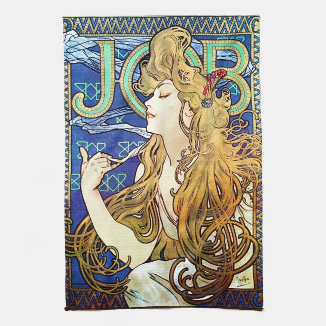 Alphonse Mucha JOB Handtuch (Vertikal)