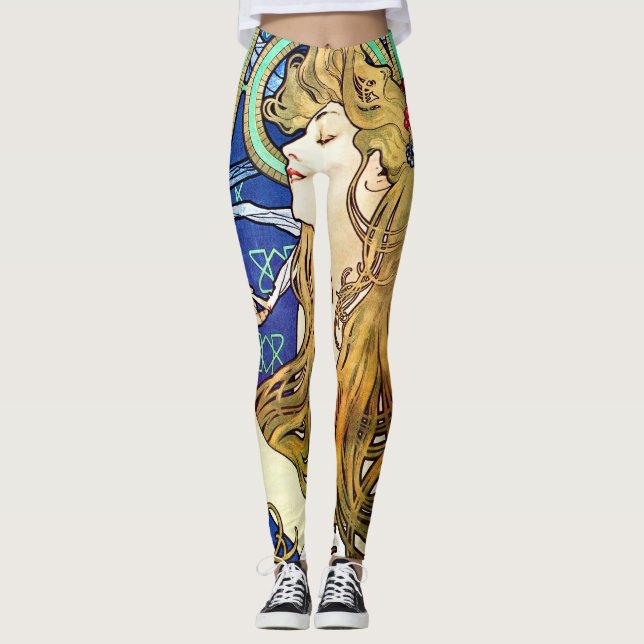 Alphonse Mucha JOB Leggings (Vorderseite)