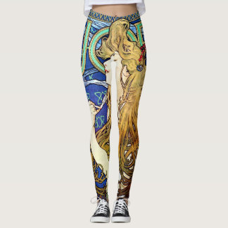 Alphonse Mucha JOB Leggings