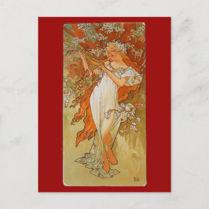 Alphonse Mucha - Jugendstil - Frühling Postkarte