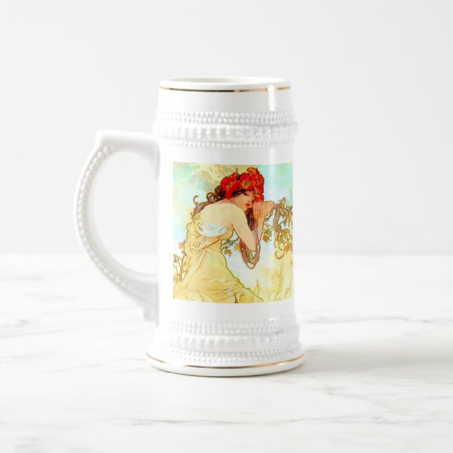 Alphonse Mucha Jugendstil Sommer Bierglas (Links)