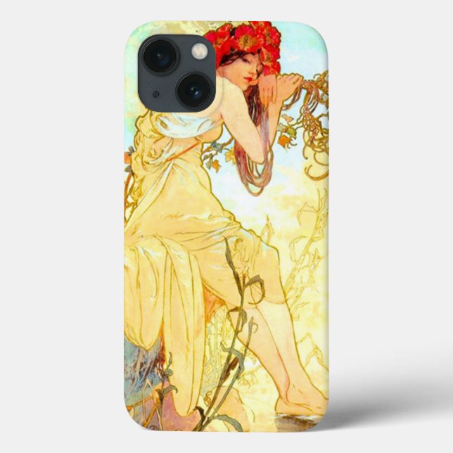 Alphonse Mucha Jugendstil Sommer Case-Mate iPhone Hülle (Rückseite)