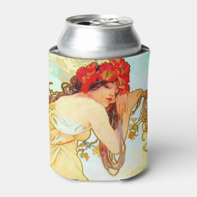 Alphonse Mucha Jugendstil Sommer Dosenkühler (Kanne Vorderseite)