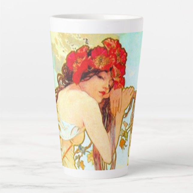 Alphonse Mucha Jugendstil Sommer Milchtasse (Vorderseite)