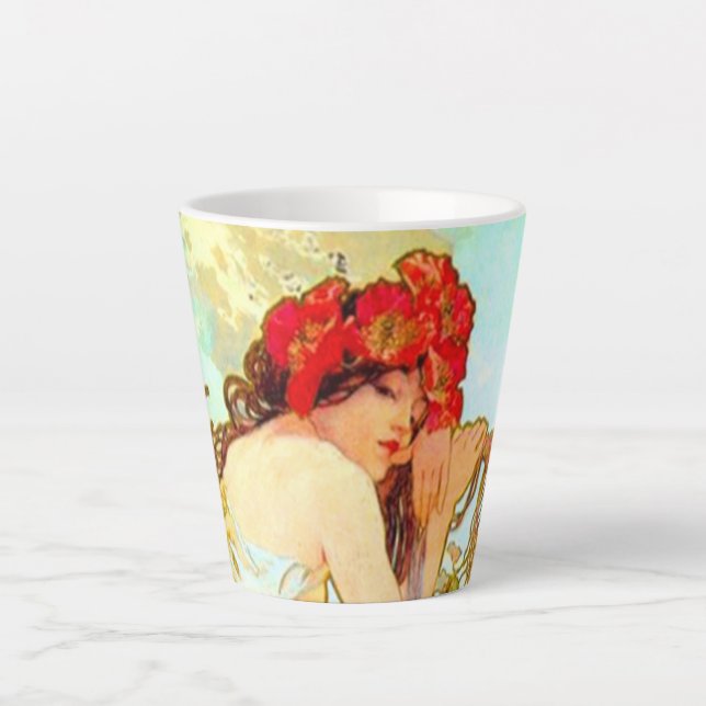Alphonse Mucha Jugendstil Sommer Milchtasse (Vorderseite)