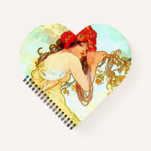 Alphonse Mucha Jugendstil Sommer Notizbuch