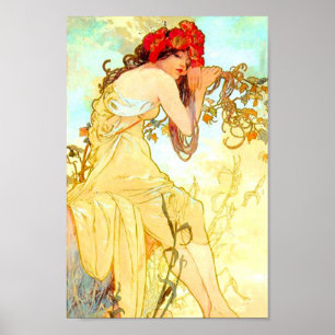 Alphonse Mucha Jugendstil Sommer Poster