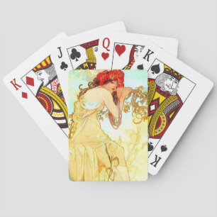 Alphonse Mucha Jugendstil Sommer Spielkarten