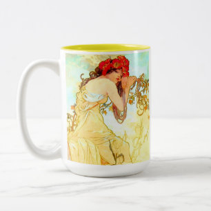 Alphonse Mucha Jugendstil Sommer Zweifarbige Tasse