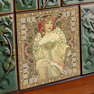 Alphonse Mucha Jugendstil Vintag Fliese