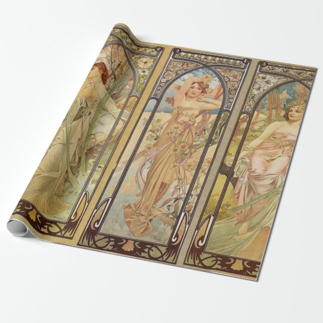 Alphonse Mucha - Jugendstilmeister Geschenkpapier (Ungerollt)