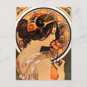 Alphonse Mucha Kuh Slip Postcard Postkarte