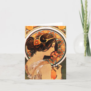 Alphonse Mucha Kuhschellen Notizkarte Karte