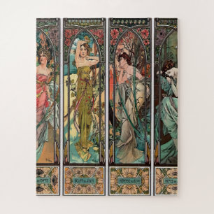 Alphonse Mucha Kunst, Art Nouveau, vintage, Frauen Puzzle
