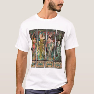Alphonse Mucha Kunst, Art Nouveau, vintage, Frauen T-Shirt