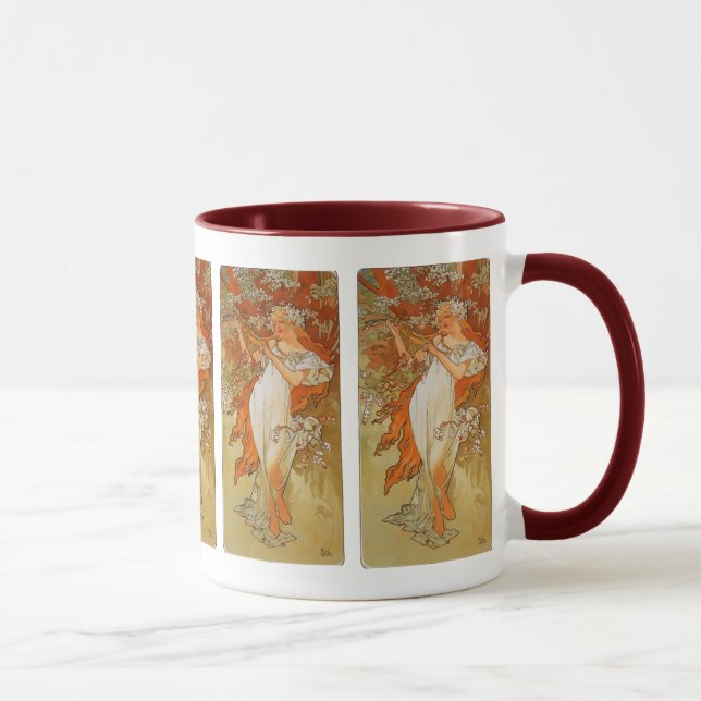 Alphonse Mucha - Kunst Nouveau - Frühling Tasse (Rechts)