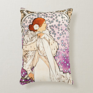 Alphonse Mucha La Dame 1896 Art Nouveau Vintage Dekokissen