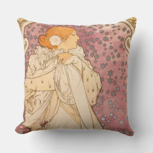 Alphonse Mucha La Dame Aux Camelias: Art Nouveau Kissen