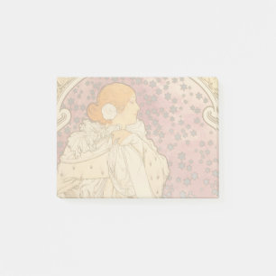 Alphonse Mucha La Dame Aux Camelias: Art Nouveau Post-it Klebezettel