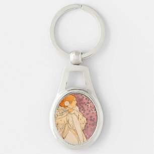 Alphonse Mucha La Dame Aux Camelias: Art Nouveau Schlüsselanhänger