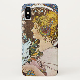 Alphonse Mucha La Plume Quill Pen Art Nouveau iPhone X Hülle