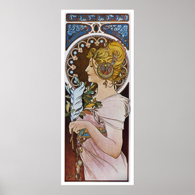 Alphonse Mucha. La Plume/The Pen, 1899 Poster (Vorne)