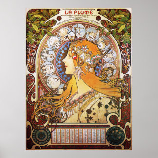 Alphonse Mucha. La Plume/Zodiac, 1896. Poster
