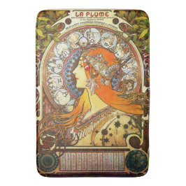 Alphonse Mucha La Plume Zodiac Art Nouveau Vintag Badematte