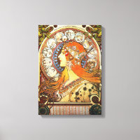 Alphonse Mucha La Plume Zodiac Art Nouveau Vintag