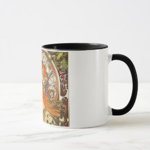 Alphonse Mucha La Plume Zodiac Art Nouveau Vintage Tasse